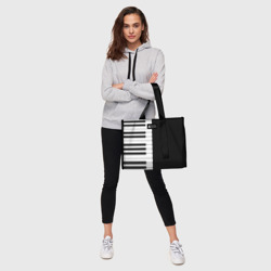 Сумка-шоппер 3D Черно-Белое Пианино Piano - фото 2