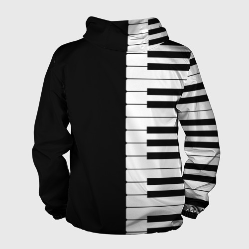 Мужская ветровка 3D Черно-Белое Пианино Piano, цвет черный - фото 2