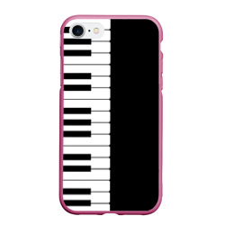 Чехол для iPhone 7/8 матовый Черно-Белое Пианино (Piano)