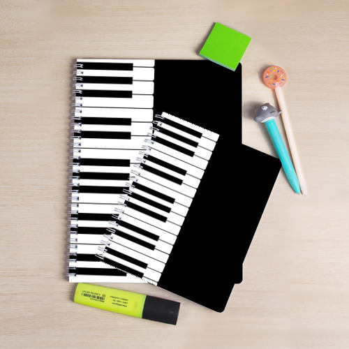 Тетрадь Черно-Белое Пианино Piano, цвет крупная клетка - фото 3