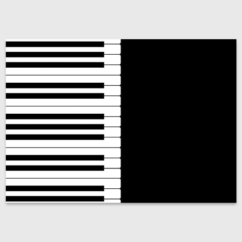 Поздравительная открытка Черно-Белое Пианино Piano, цвет белый