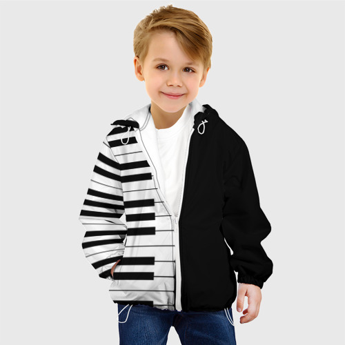 Детская куртка 3D Черно-Белое Пианино Piano, цвет белый - фото 3