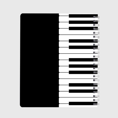 Тетрадь Черно-Белое Пианино Piano, цвет крупная клетка - фото 2