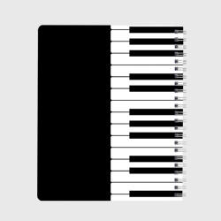 Тетрадь с принтом Черно-Белое Пианино Piano для любого человека, вид сзади №1. Цвет основы: линия