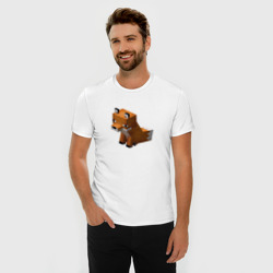 Мужская футболка хлопок Slim Милая лиса из Майнкрафта - фото 2