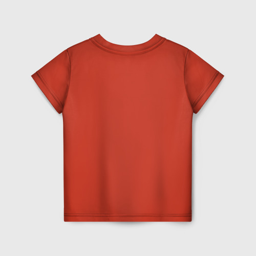 Детская футболка 3D с принтом Рыжая серьезная лиса, вид сзади #1