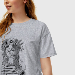 Женская футболка хлопок Oversize Прекрасная Алёнка - фото 2