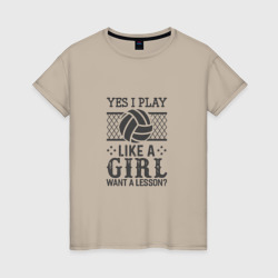 Женская футболка хлопок Play - Like A Girl