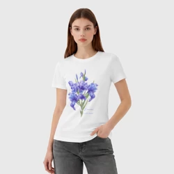 Женская футболка хлопок Фиолетовые ирисы - фото 2