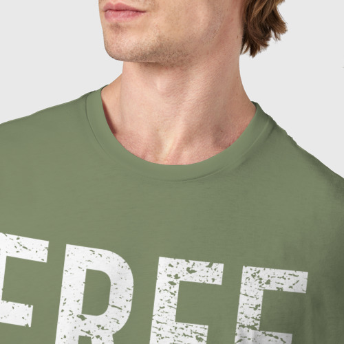Мужская футболка хлопок Свободная пресса, цвет авокадо - фото 6