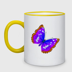 Кружка двухцветная Тропическая бабочка морфо