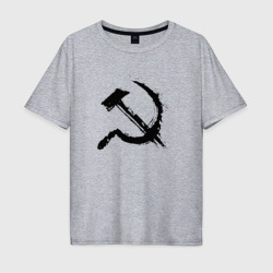 Мужская футболка хлопок Oversize Серп и молот/советский