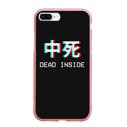 Чехол для iPhone 7Plus/8 Plus матовый Dead Inside неоновые иероглифы