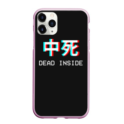 Чехол для iPhone 11 Pro Max матовый Dead Inside неоновые иероглифы