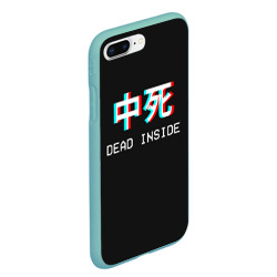 Чехол для iPhone 7Plus/8 Plus матовый Dead Inside неоновые иероглифы - фото 2