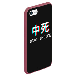 Чехол для iPhone 5/5S матовый Dead Inside неоновые иероглифы - фото 2