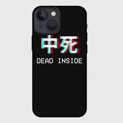 Чехол для iPhone 13 mini Dead Inside неоновые иероглифы