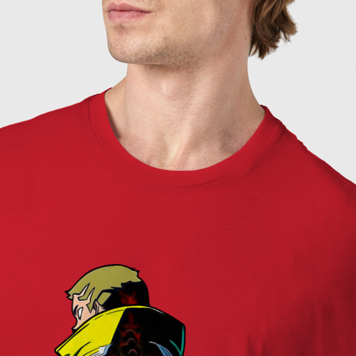 Мужская футболка хлопок Cyberpunk Edgerunners, цвет красный - фото 6