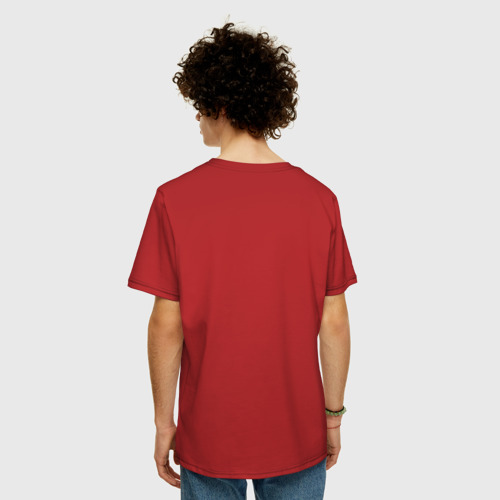 Мужская футболка хлопок Oversize Cyberpunk Edgerunners, цвет красный - фото 4