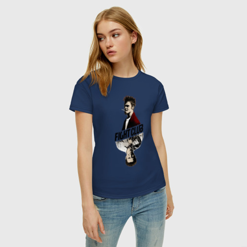 Женская футболка хлопок с принтом Fight Сlub, фото на моделе #1