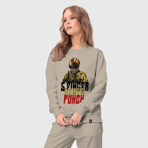 Женский костюм хлопок с принтом 5 Finger Death Punch / Groove Metal, вид сбоку #3