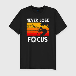 Мужская футболка хлопок Slim Never lose focus