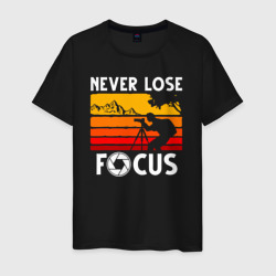 Never lose focus – Мужская футболка хлопок с принтом купить со скидкой в -20%