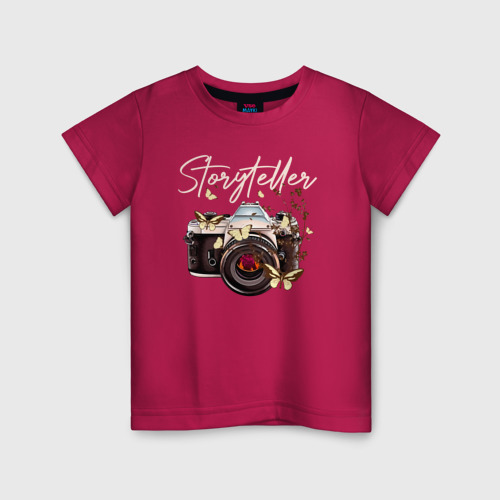 Детская футболка хлопок с принтом Storyteller, вид спереди #2