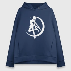 Женское светящееся худи Сейлор на фоне месяца