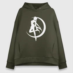 Женское светящееся худи Сейлор на фоне месяца