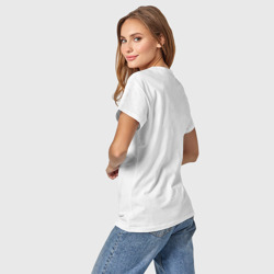 Светящаяся футболка с принтом Сейлор на фоне месяца для любого человека, вид сзади №2. Цвет основы: белый