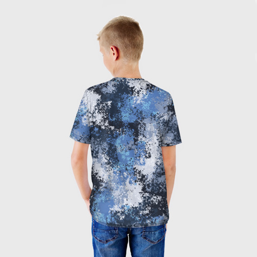 Детская футболка 3D Спортивный камуфляж Пикси - Черника, цвет 3D печать - фото 4