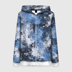 Женская толстовка 3D на молнии Спортивный камуфляж Пикси - Черника