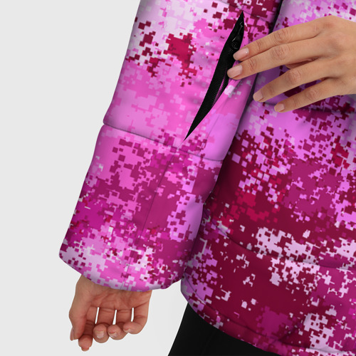 Женская зимняя куртка Oversize Спортивный камуфляж Пикси - Питахайя, цвет светло-серый - фото 6