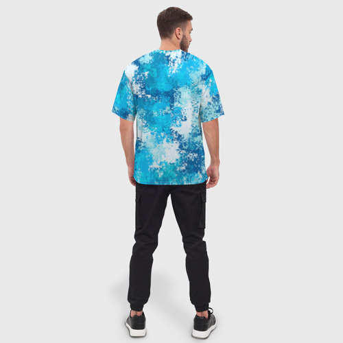 Мужская футболка oversize 3D Спортивный камуфляж Пикси - Лагуна, цвет 3D печать - фото 4