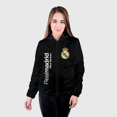 Женская куртка 3D Real Madrid Pro Sport Потертости, цвет черный - фото 3