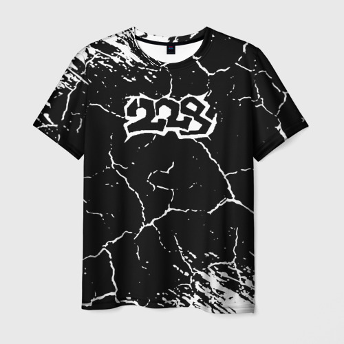 Мужская футболка с принтом 228 rap трещины, вид спереди №1