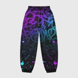Женские джоггеры оверсайз 3D Неоновое граффити неоновые брызги