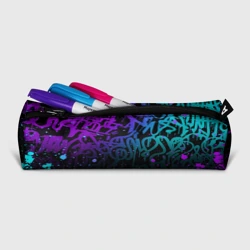 Пенал школьный 3D Неоновое граффити неоновые брызги - фото 2