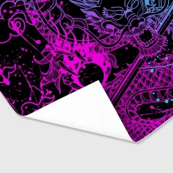 Бумага для упаковки 3D Неоновые драконы neon dragon брызги красок - фото 2
