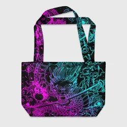 Пляжная сумка 3D Неоновые драконы neon dragon брызги красок