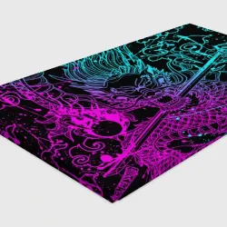 Холст прямоугольный Неоновые драконы neon dragon брызги красок - фото 2