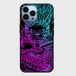 Чехол для iPhone 14 Pro Max Неоновые драконы neon dragon брызги красок