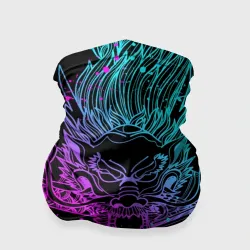 Бандана-труба 3D Неоновые драконы neon dragon брызги красок