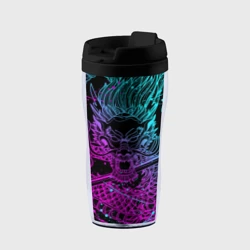 Термокружка-непроливайка Неоновые драконы neon dragon брызги красок