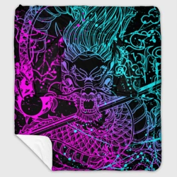 Плед с рукавами Неоновые драконы neon dragon брызги красок