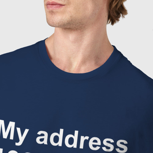 Мужская футболка хлопок с принтом Мой адрес my adress, фото #4