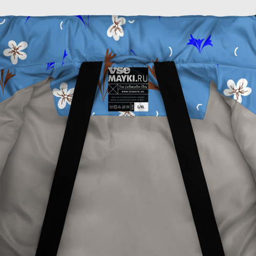 Мужская зимняя куртка 3D Цветочки мелкие, цвет светло-серый - фото 7