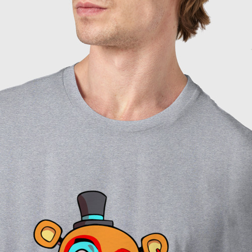 Мужская футболка хлопок с принтом Five Nights at Freddy's: Security Breach - Глэмрок Фредди (Glamrock Freddy), фото #4