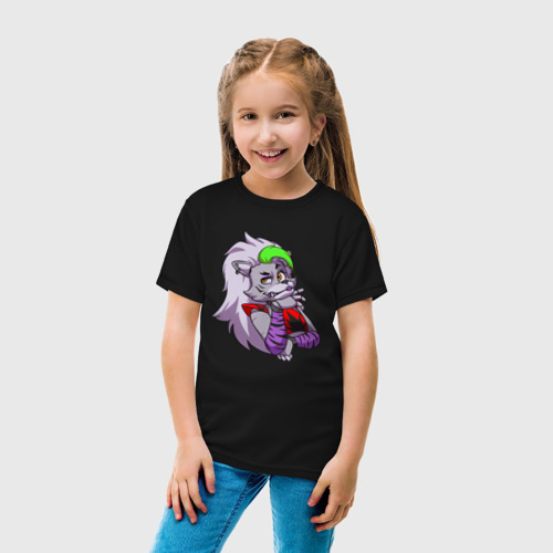 Детская футболка хлопок Five Nights at Freddy's Security Breach - Волчица Роксанна Roxanne Wolf, цвет черный - фото 5